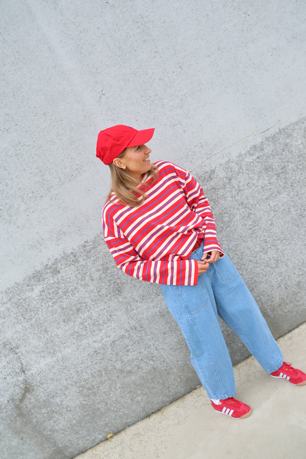 Nomi cropped sweater rood
