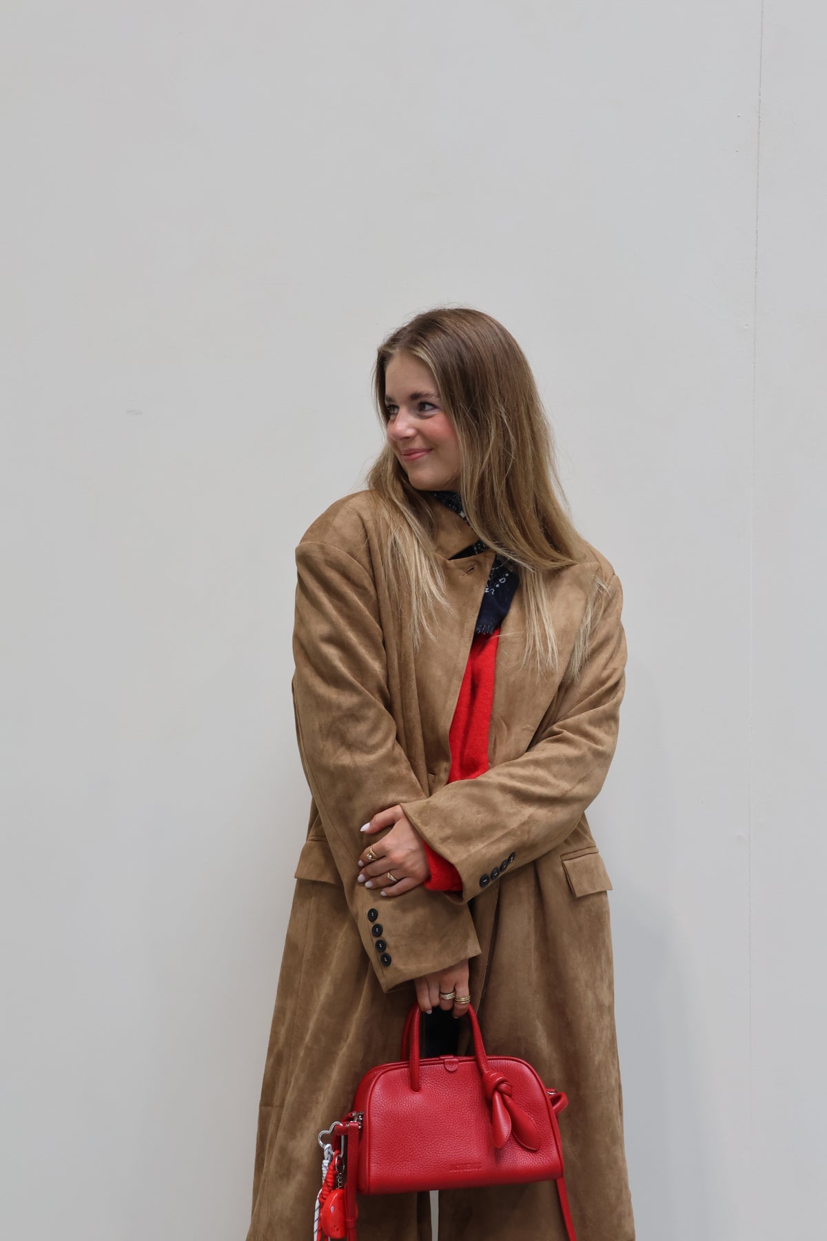 Danielle lange suéde mantel camel