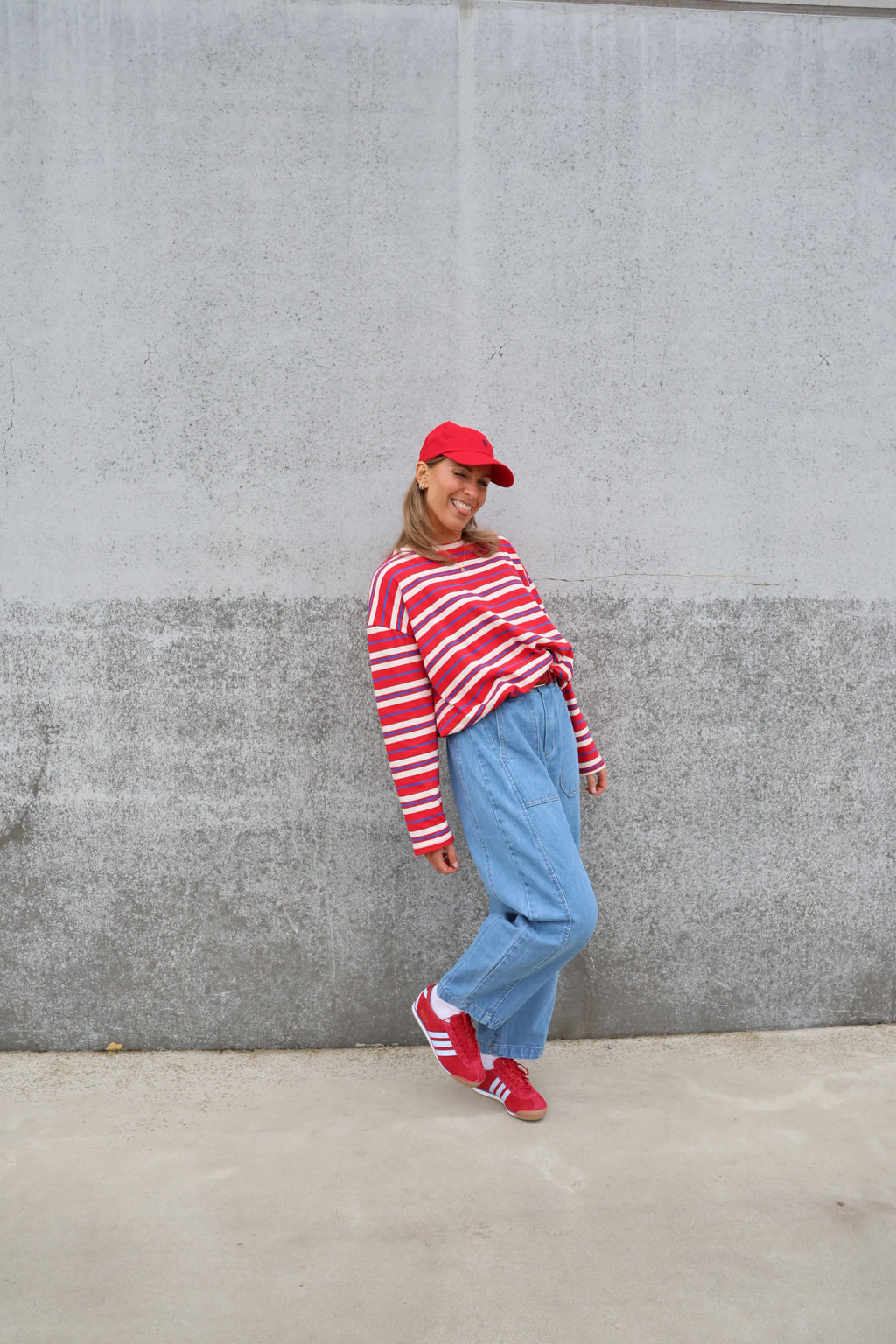 Nomi cropped sweater rood