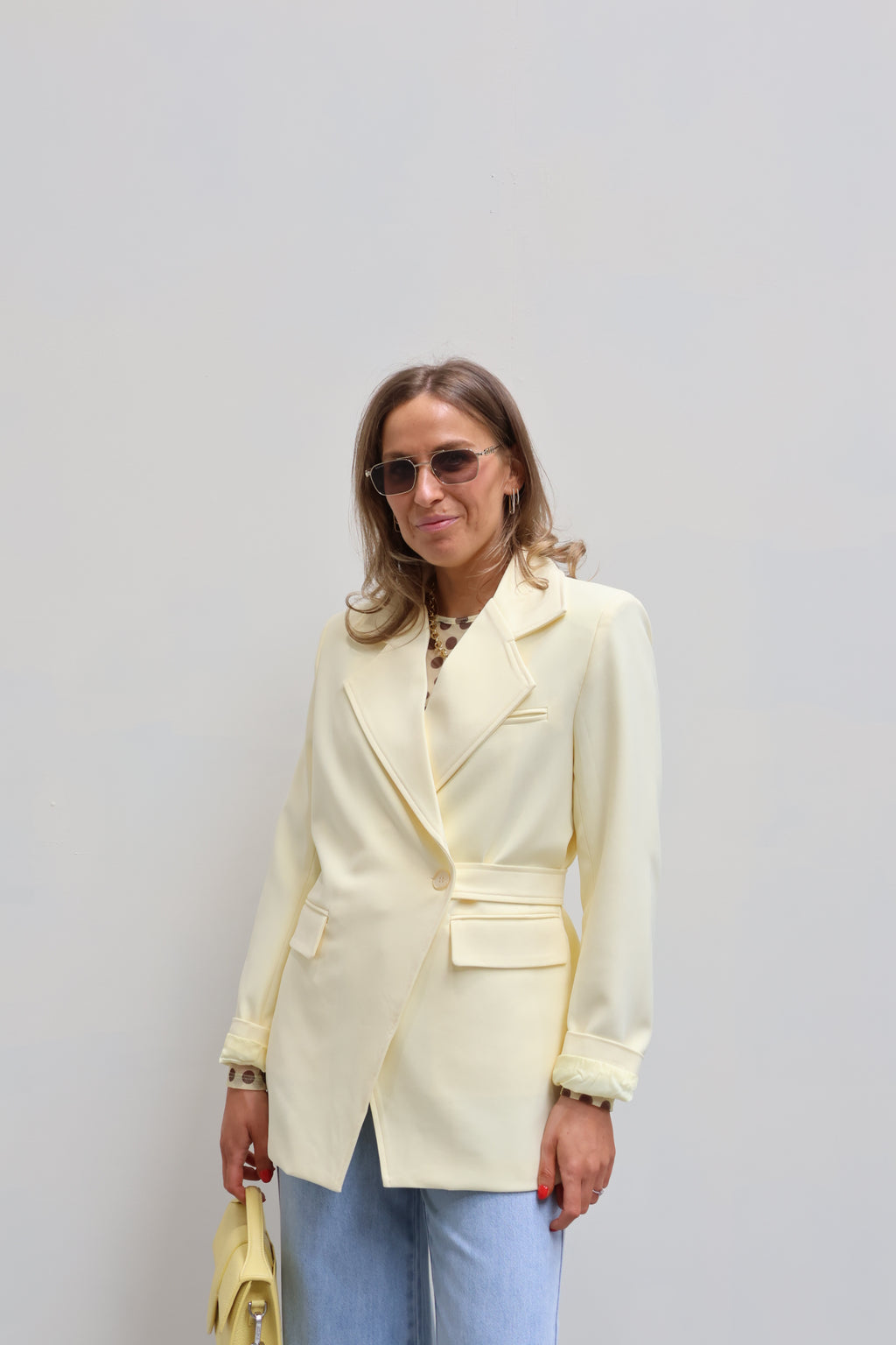 Flore detail blazer geel