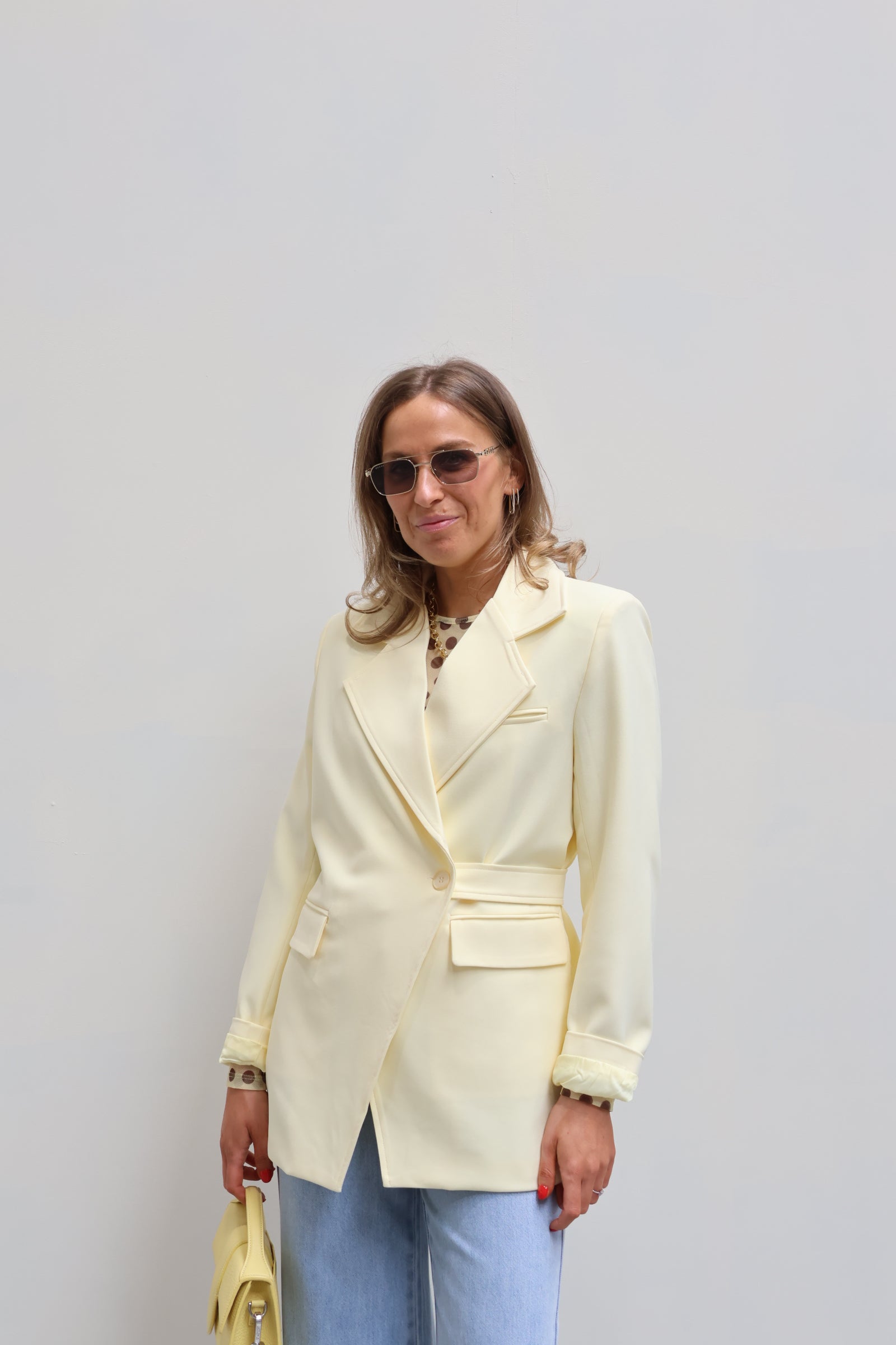 Flore detail blazer geel