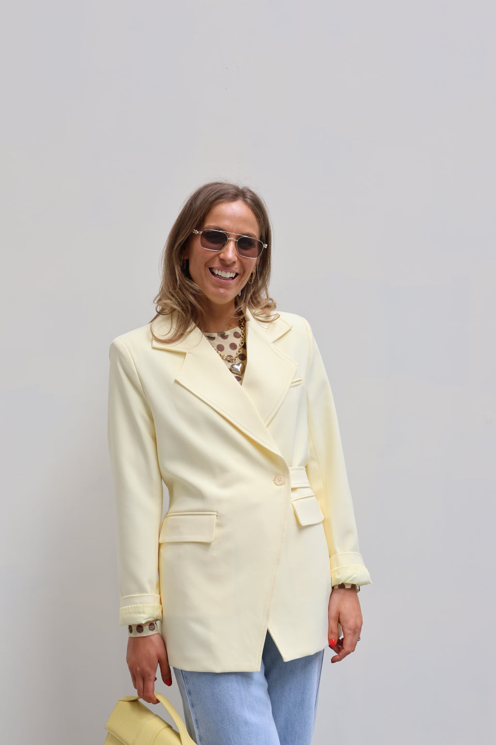 Flore detail blazer geel
