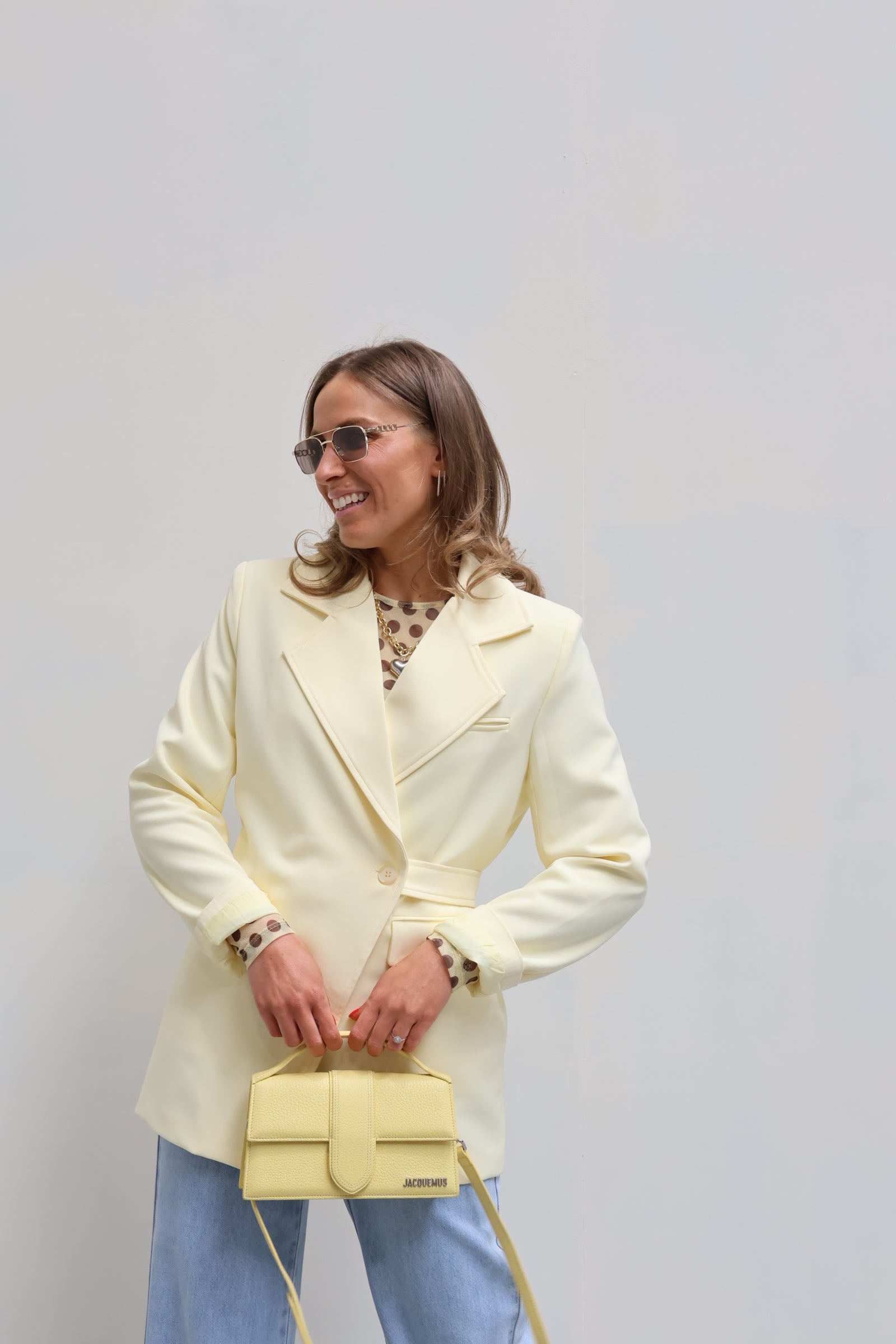 Flore detail blazer geel