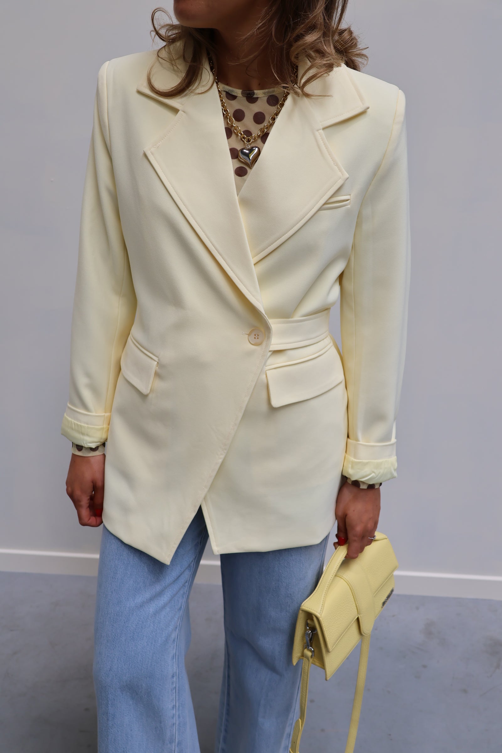 Flore detail blazer geel