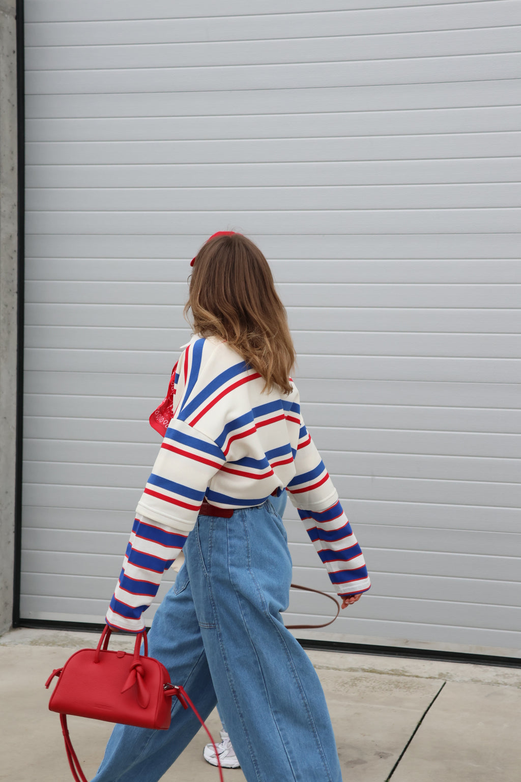 Rae gestreepte polo blauw/rood