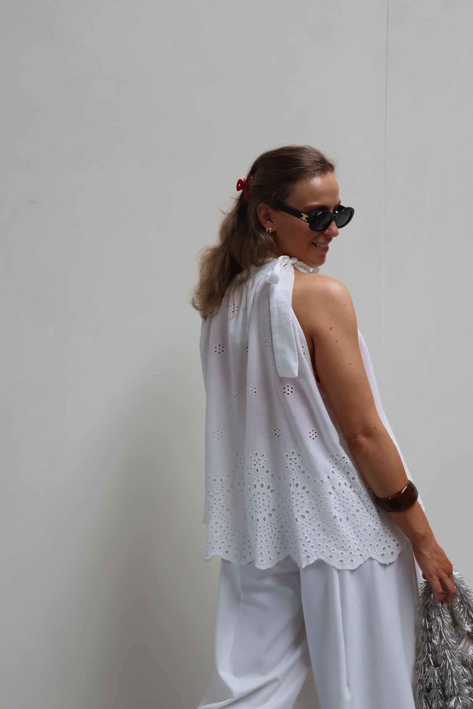 Alice broderie blouse wit