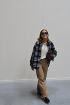 Gitte oversized geruit hemd marine