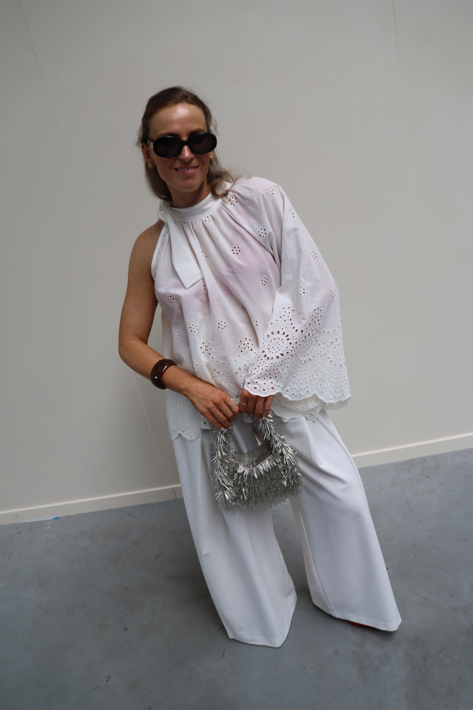 Alice broderie blouse wit