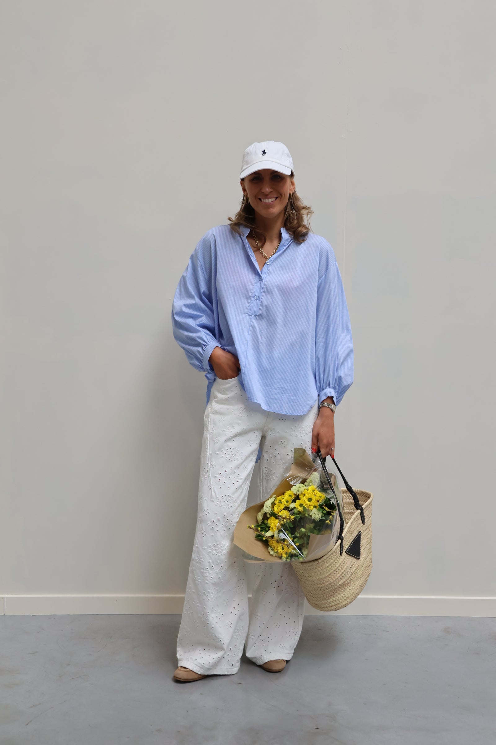 Bloom oversized blouse blauw