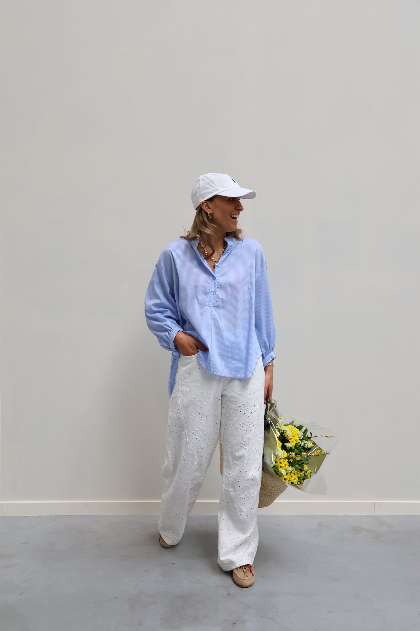 Bloom oversized blouse blauw