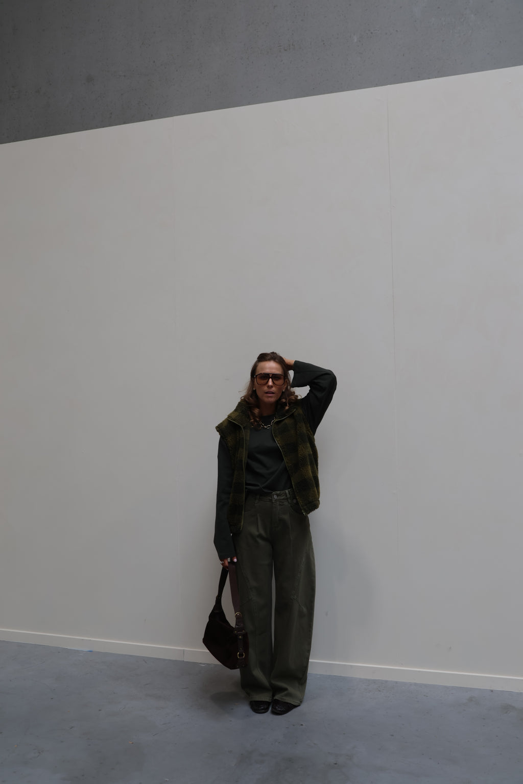 Annabel oversized longsleeve kaki