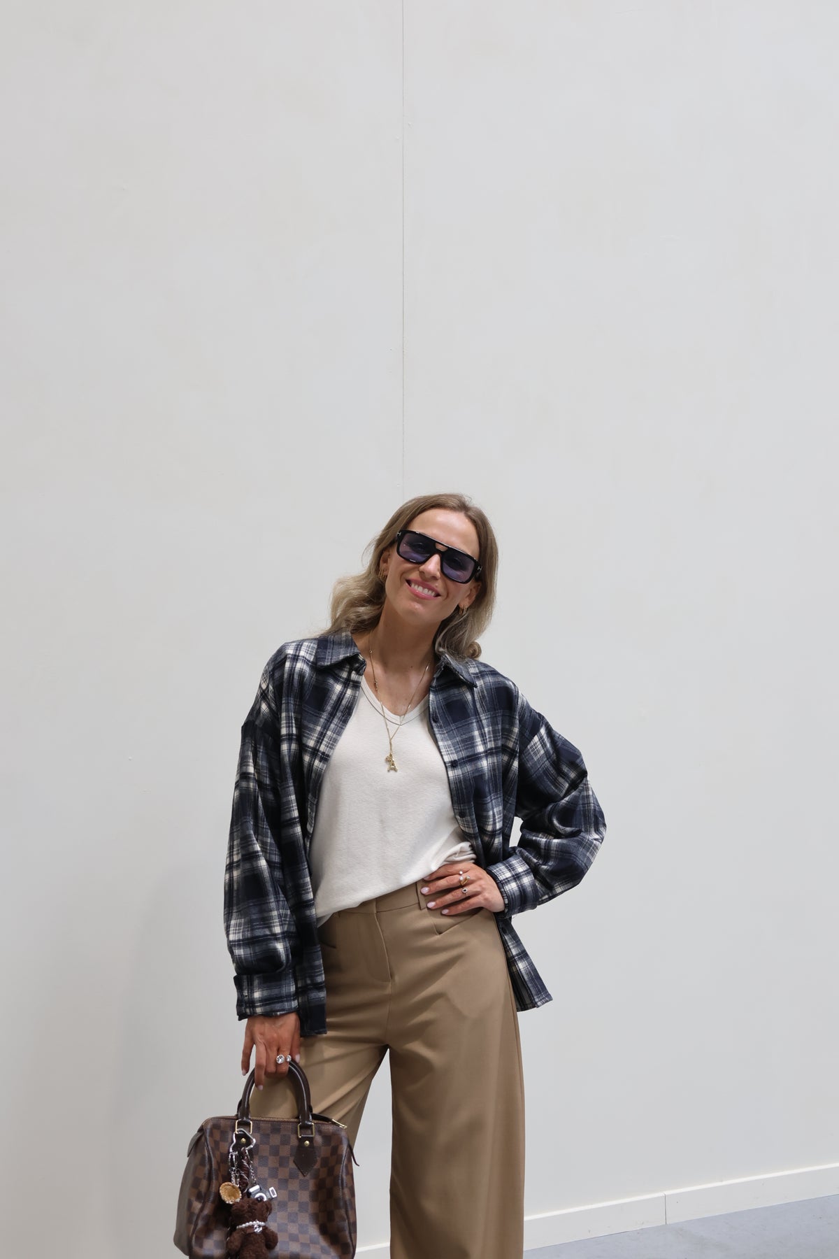 Febe longsleeve met v-hals crème