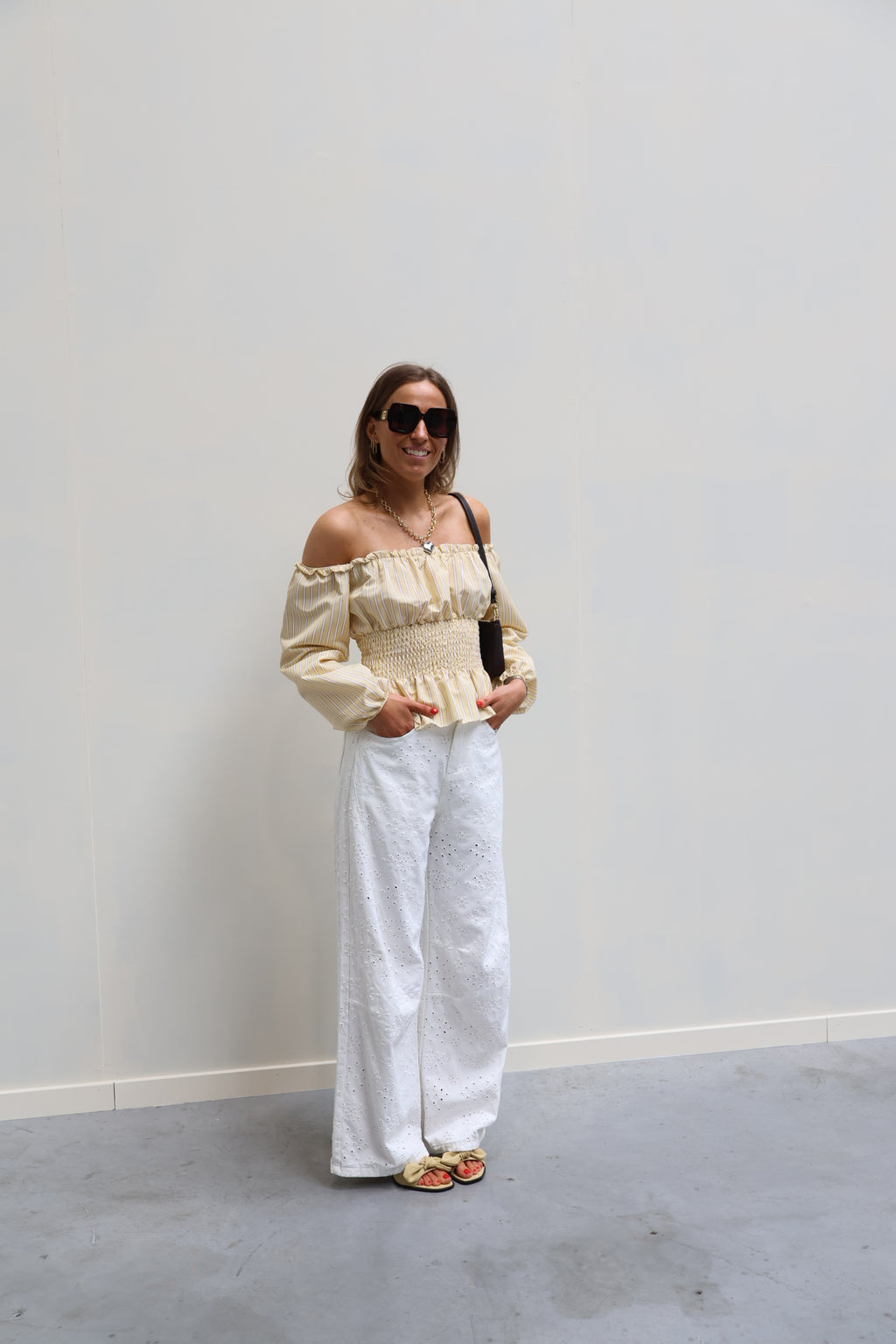Rafaella offshoulder blouse geel