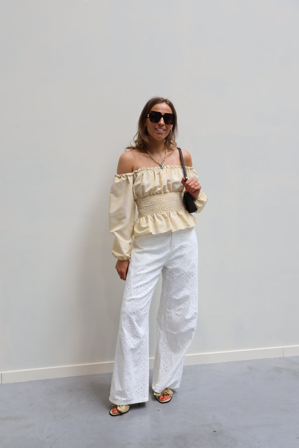 Rafaella offshoulder blouse geel