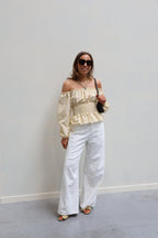Rafaella offshoulder blouse geel