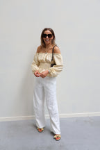 Rafaella offshoulder blouse geel
