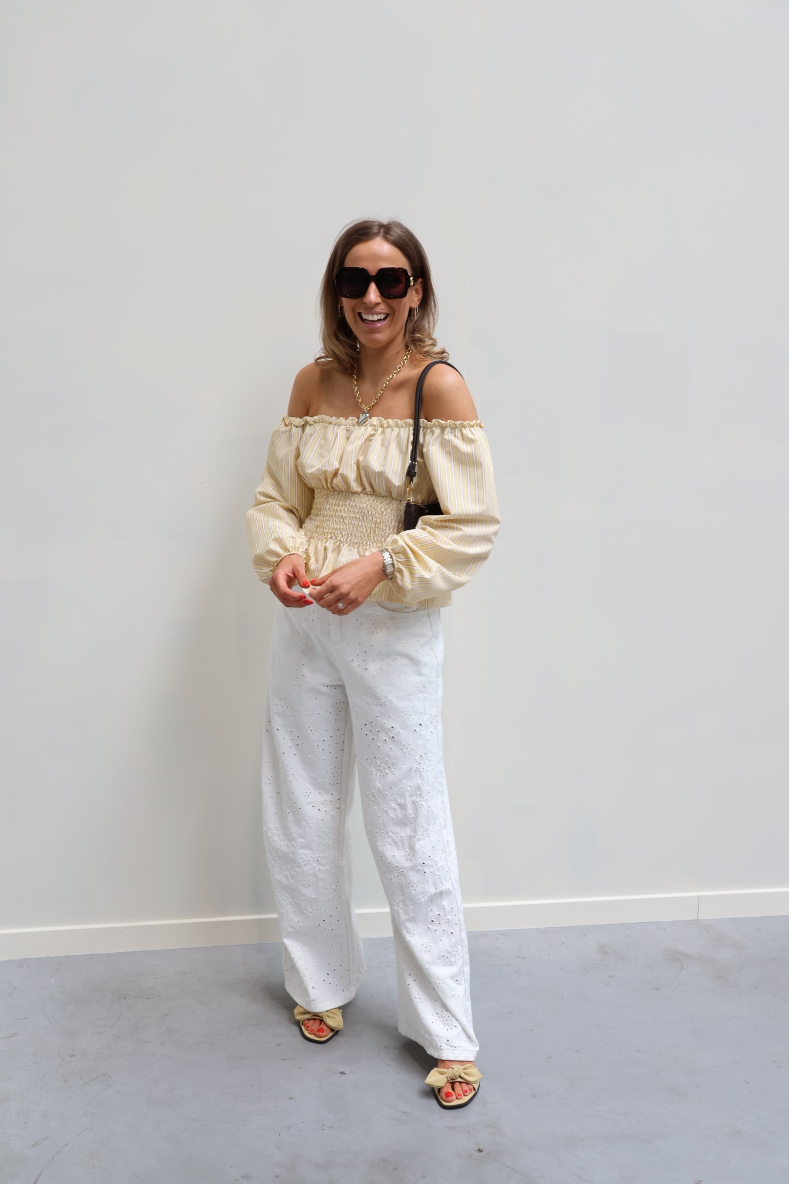 Rafaella offshoulder blouse geel