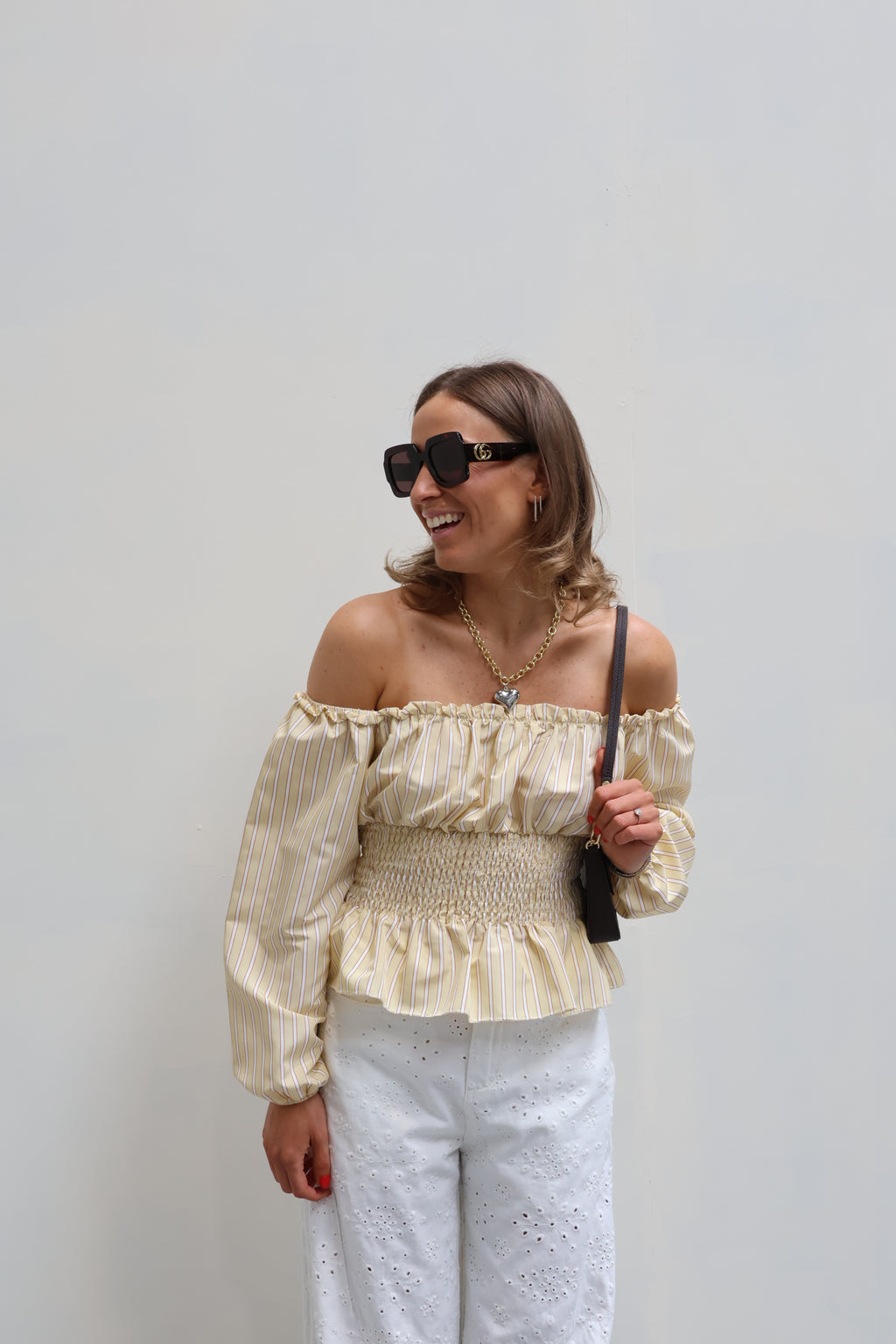 Rafaella offshoulder blouse geel