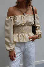 Rafaella offshoulder blouse geel