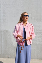 Mona denim jas roze