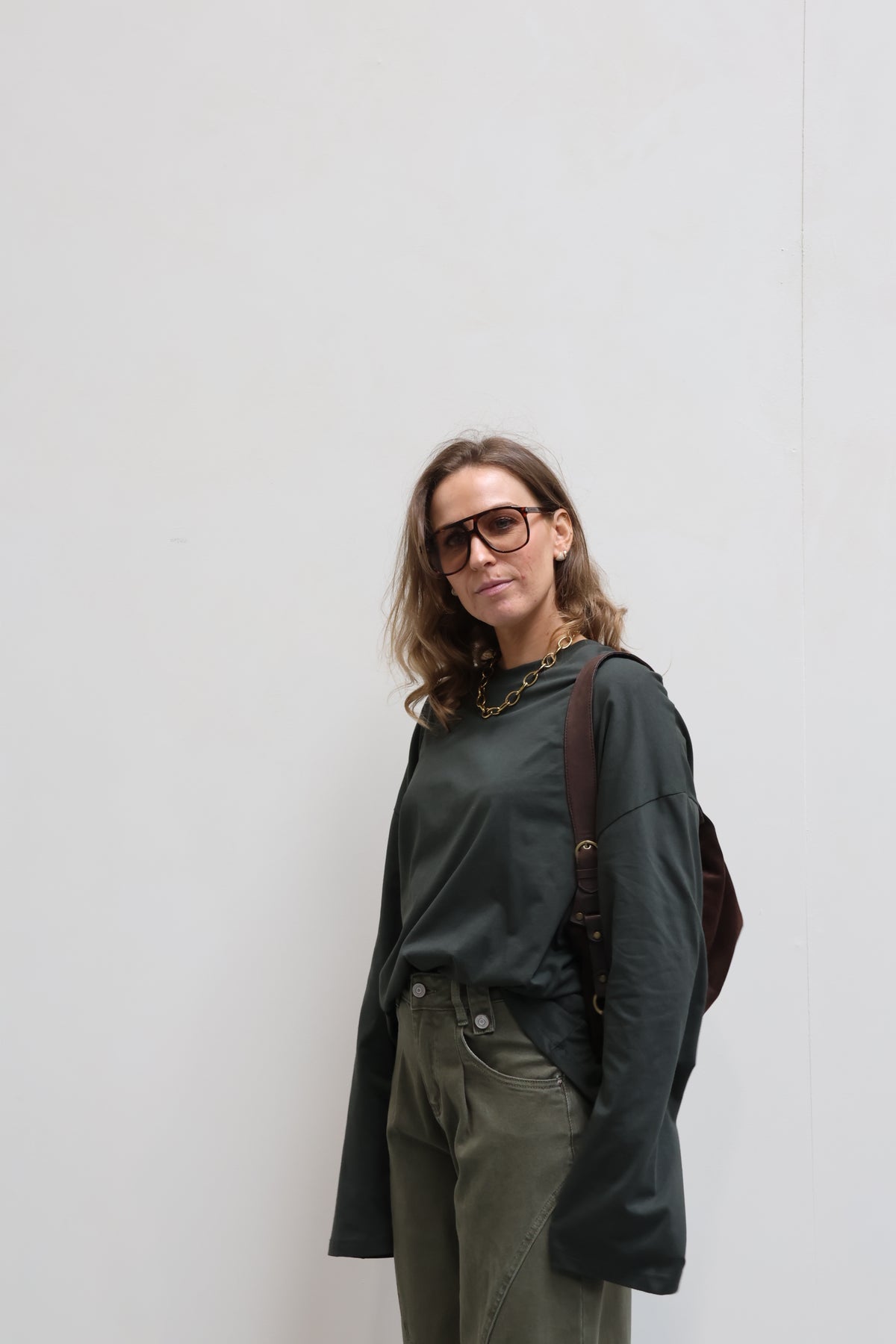 Annabel oversized longsleeve kaki