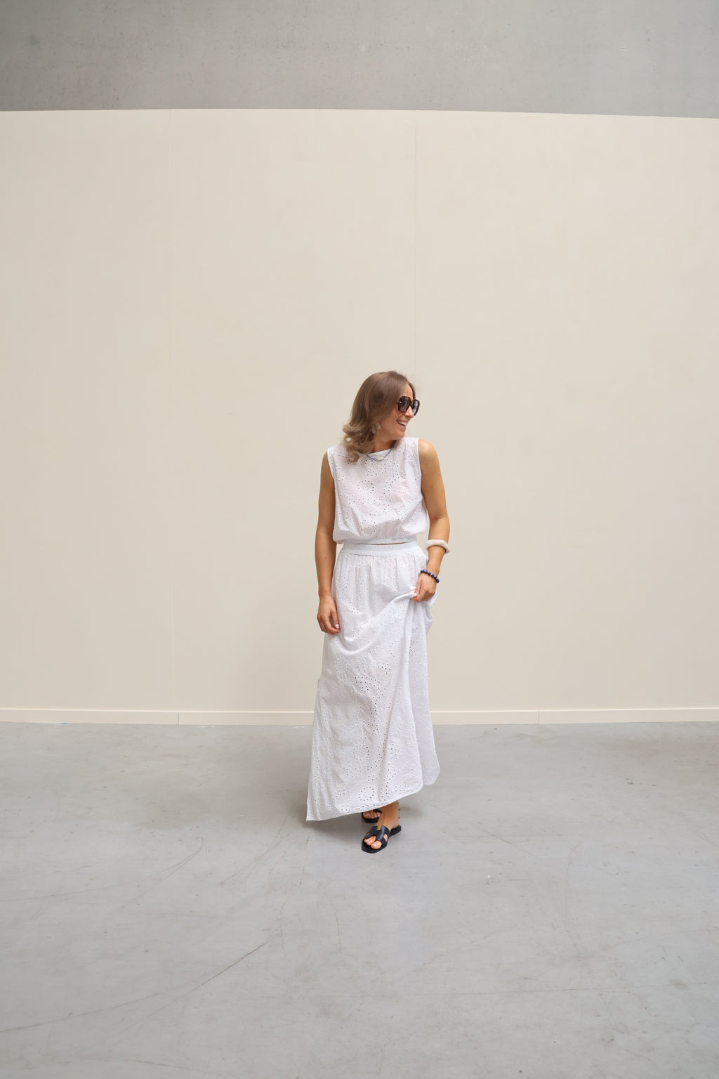 Olivia broderie set wit