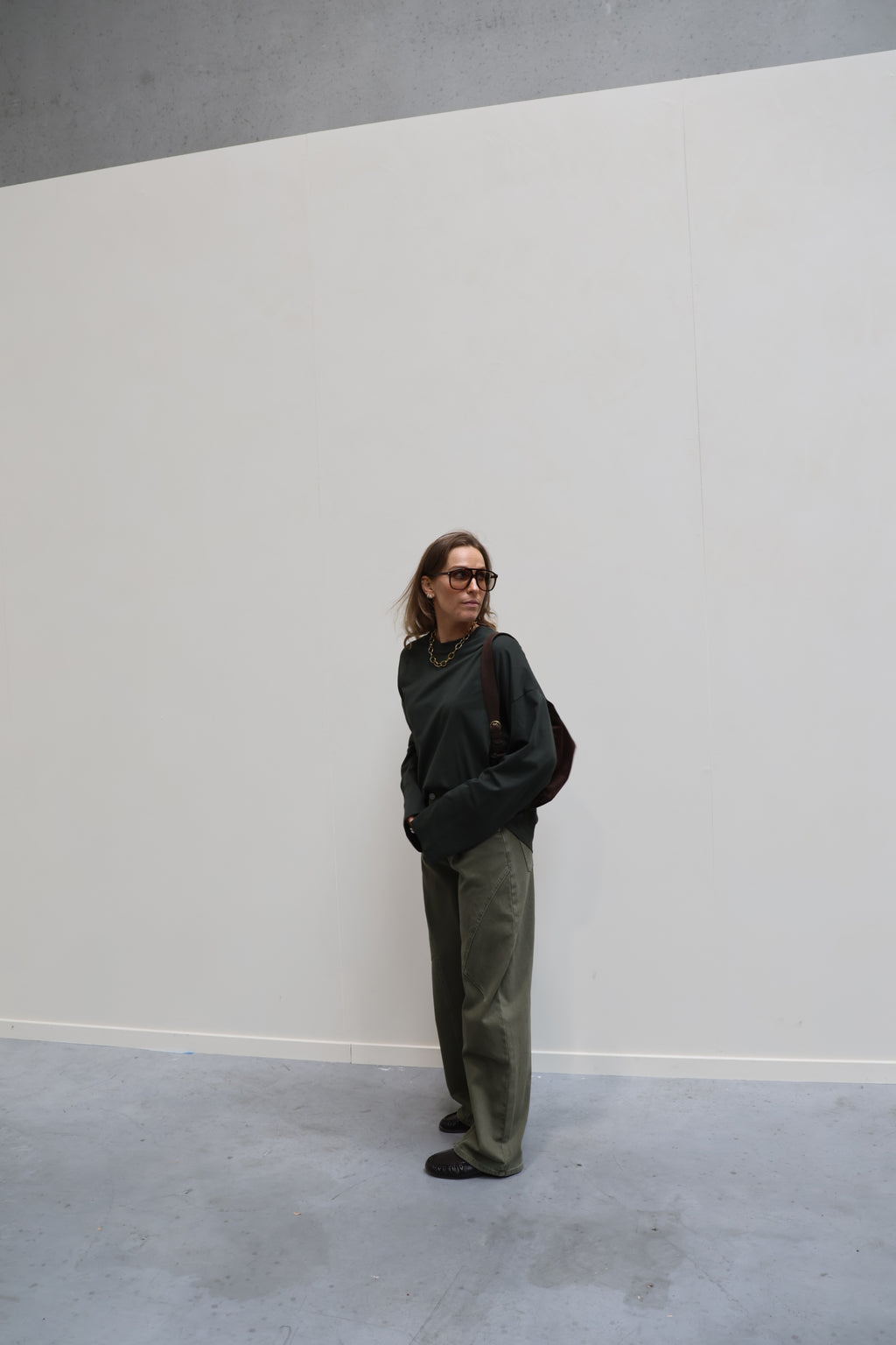 Annabel oversized longsleeve kaki