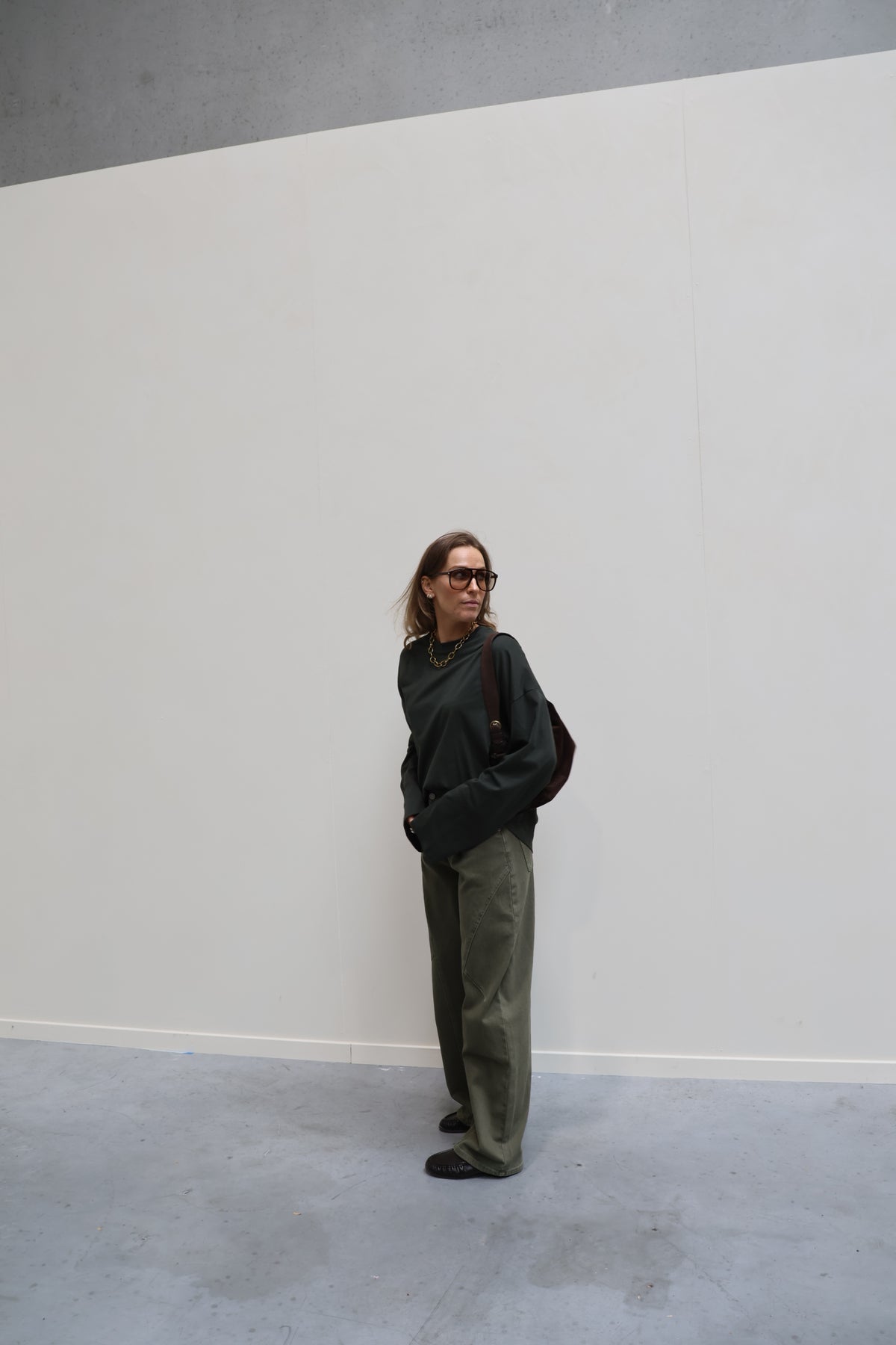 Annabel oversized longsleeve kaki