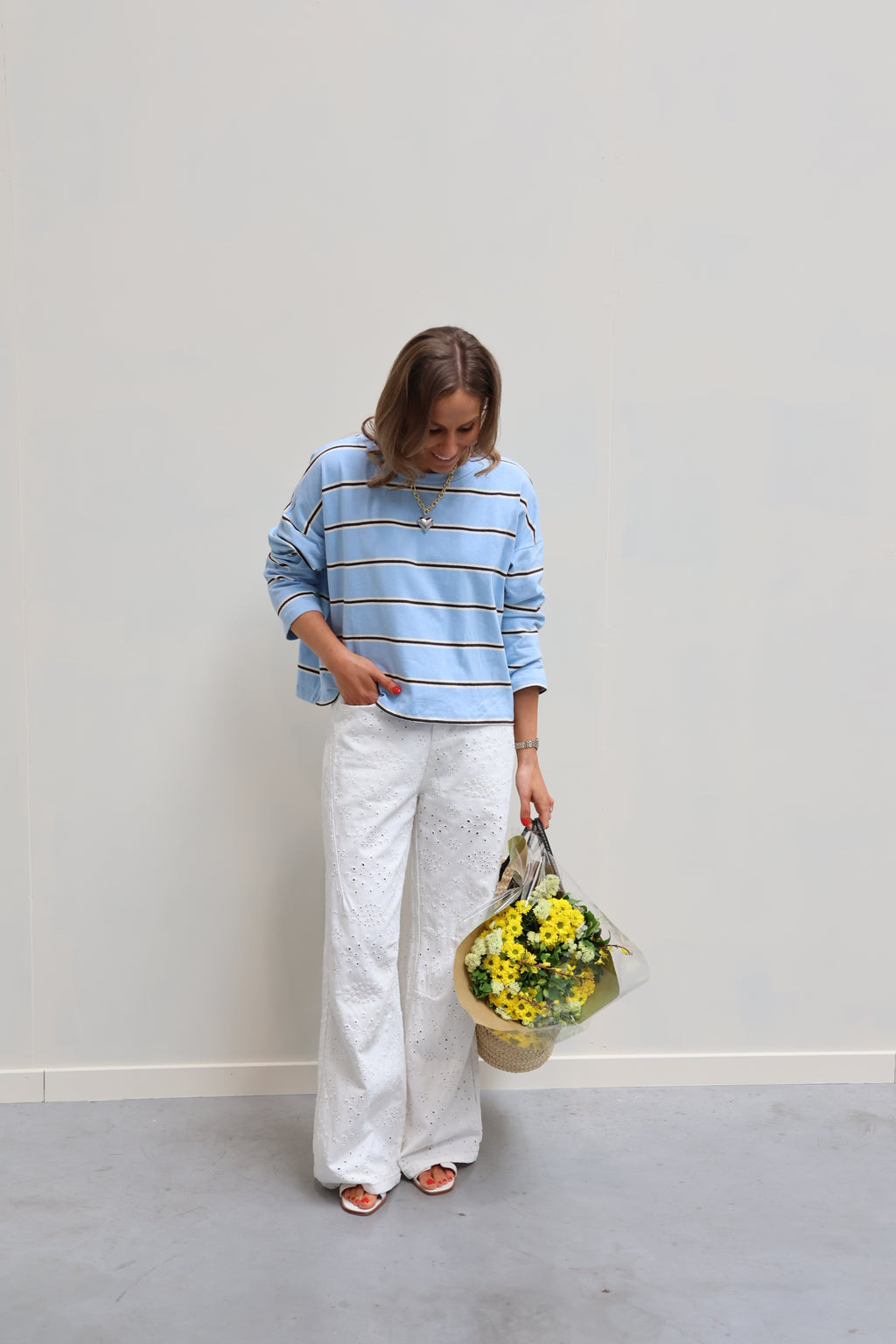 Alexe broderie jeans wit