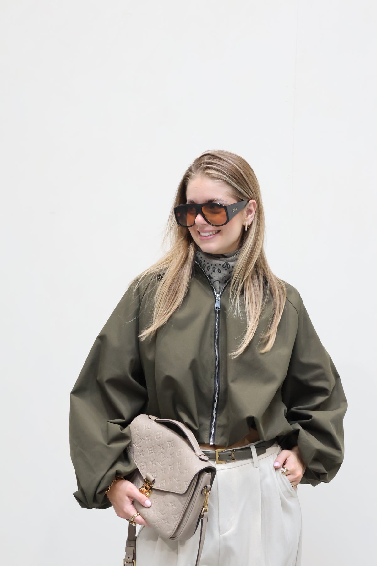 Veerle cropped jasje kaki