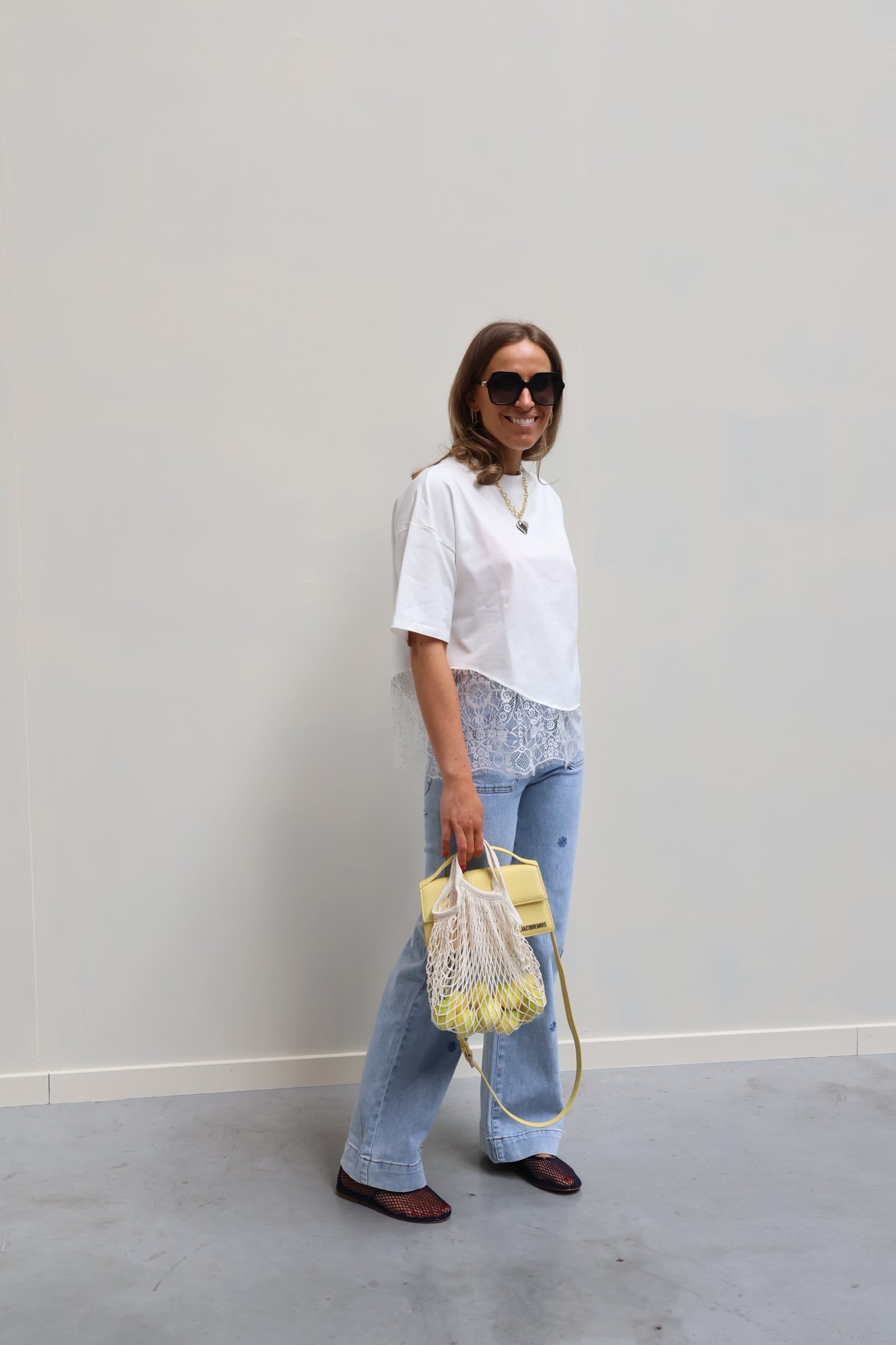 Millie lace T-shirt wit