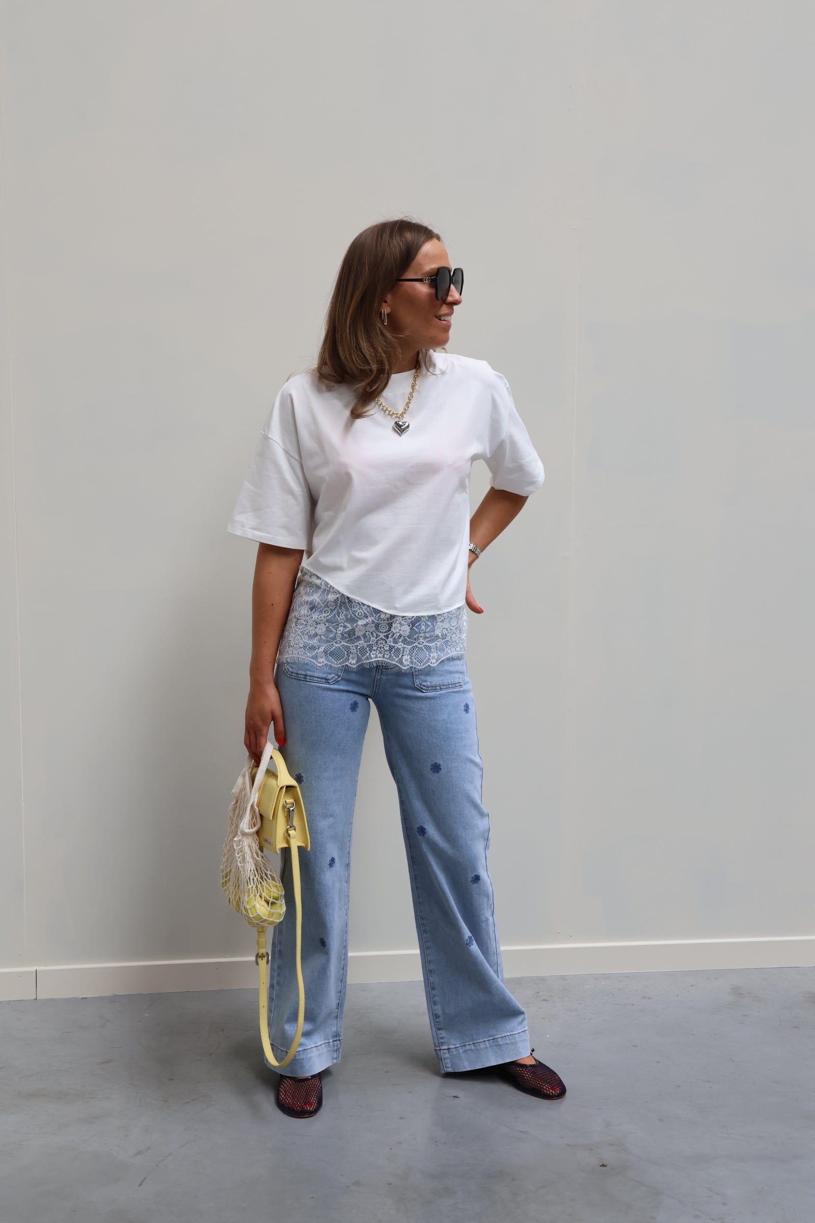 Millie lace T-shirt wit