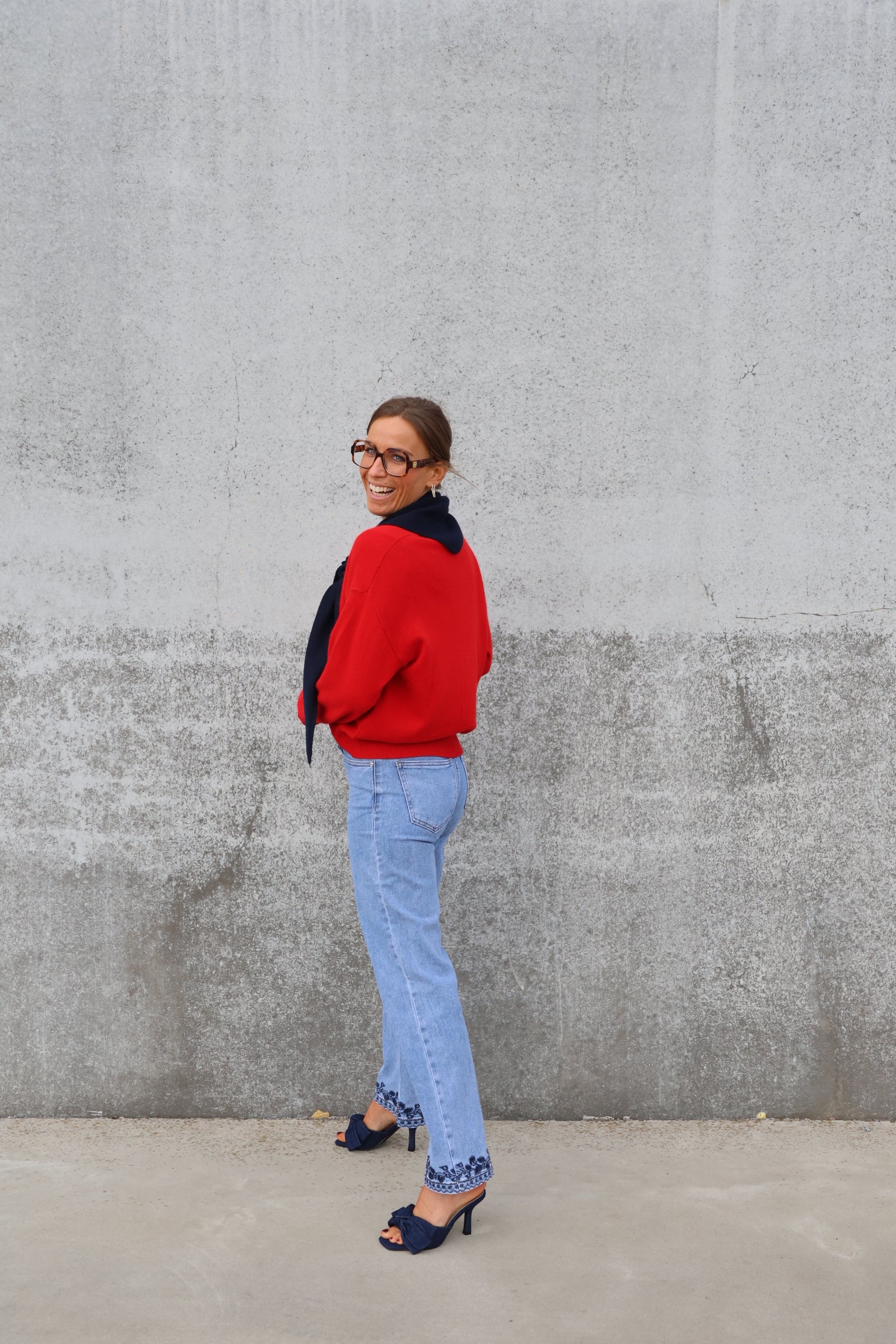 Manon V-neck knit rood