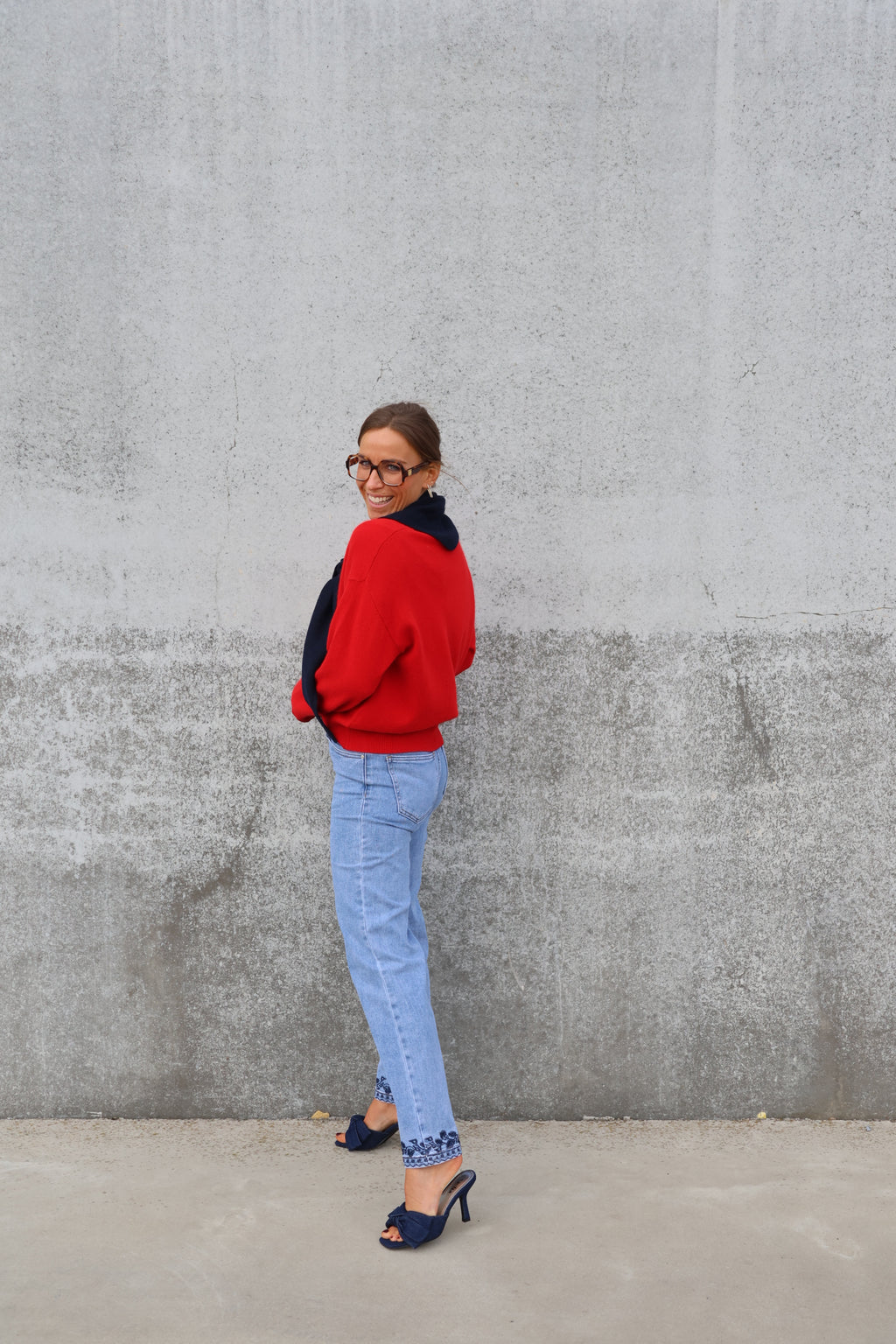 Manon V-neck knit rood