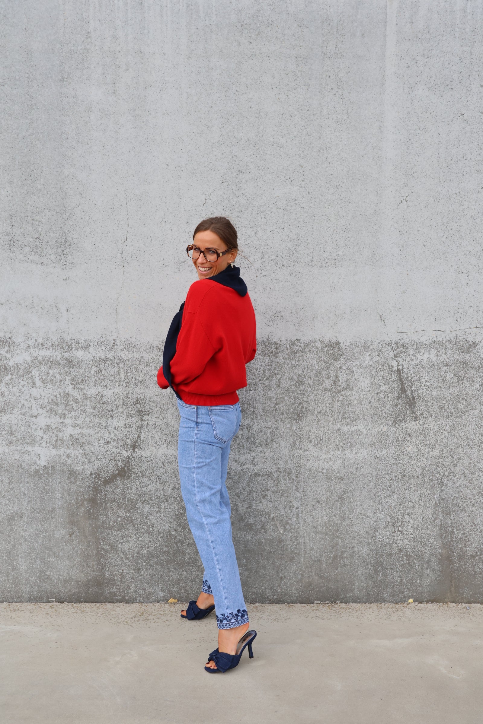 Manon V-neck knit rood