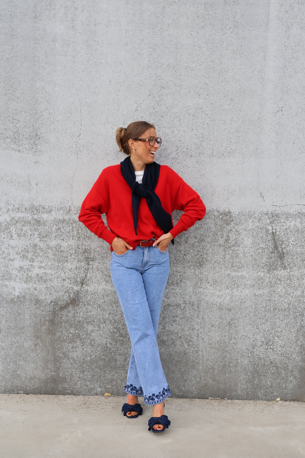 Manon V-neck knit rood