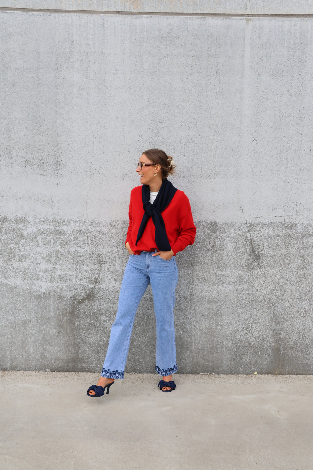 Manon V-neck knit rood