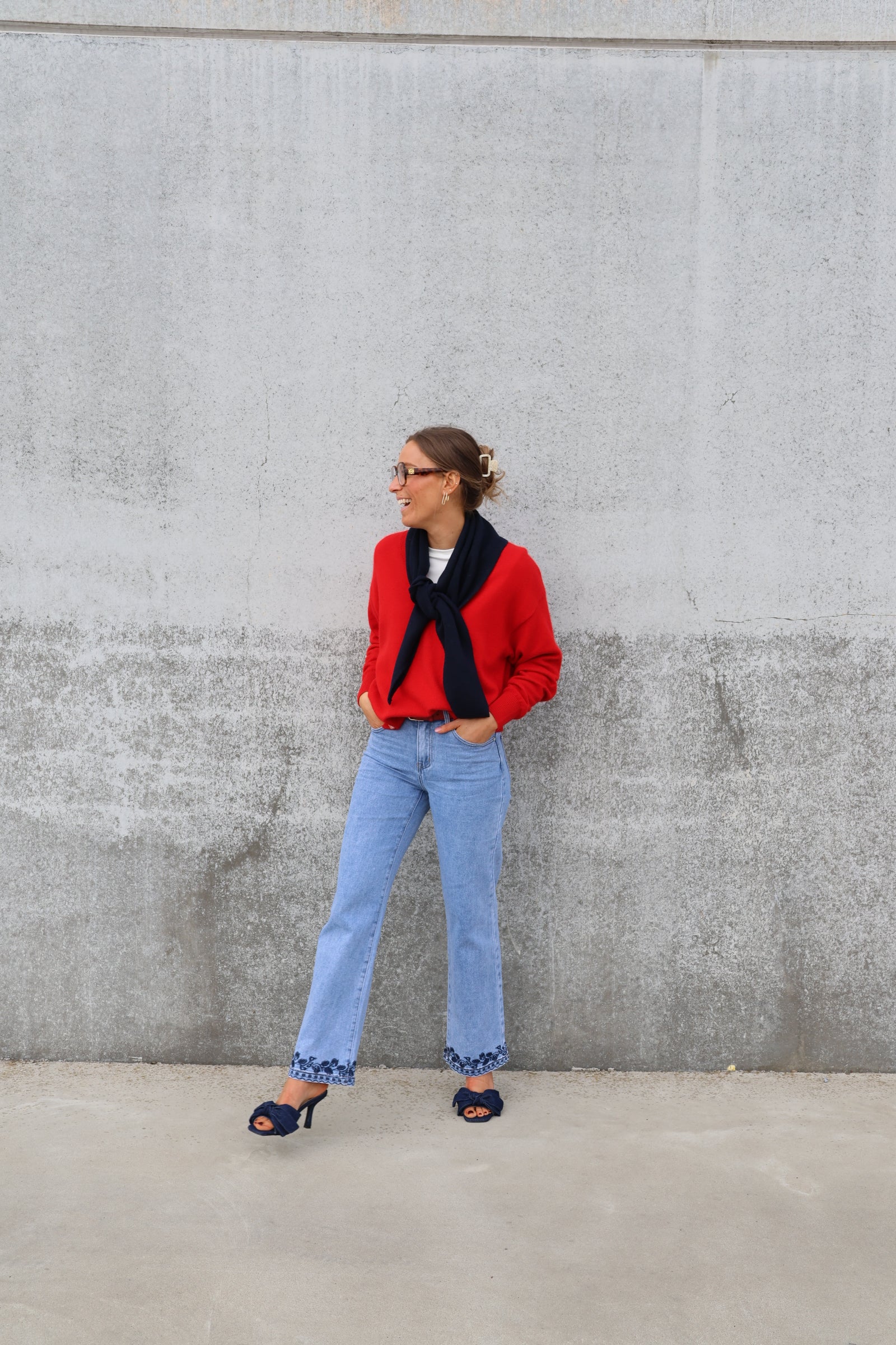 Manon V-neck knit rood