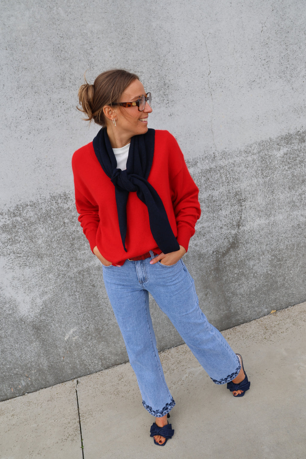 Manon V-neck knit rood