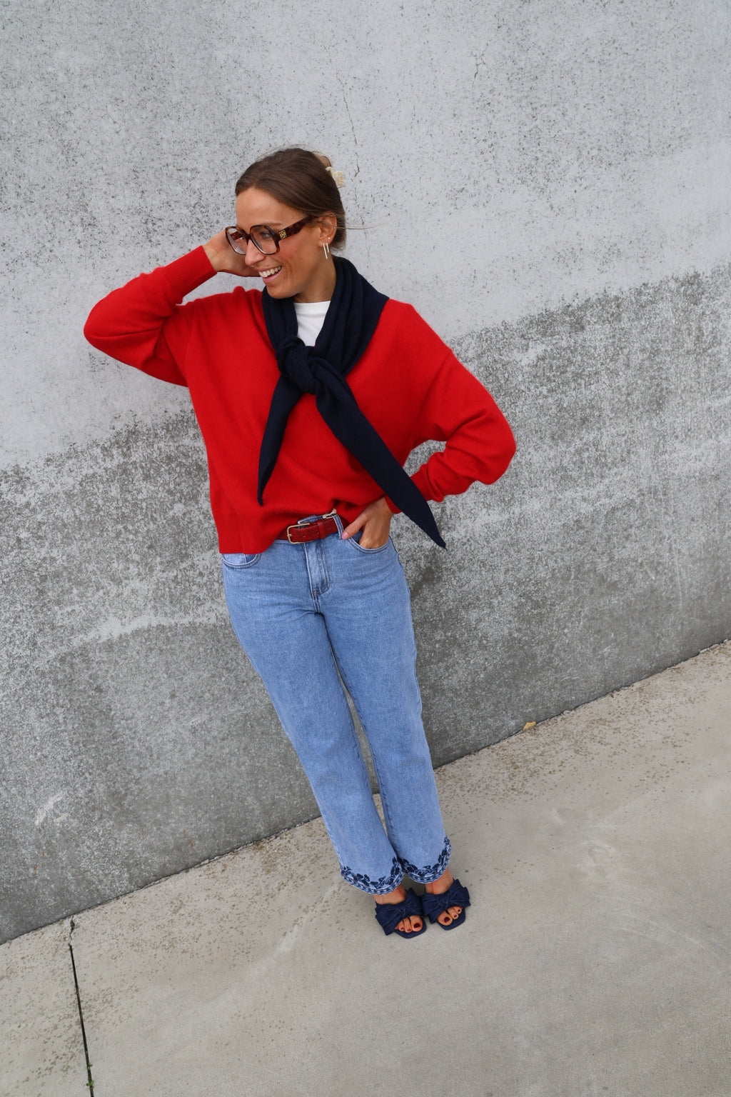 Manon V-neck knit rood