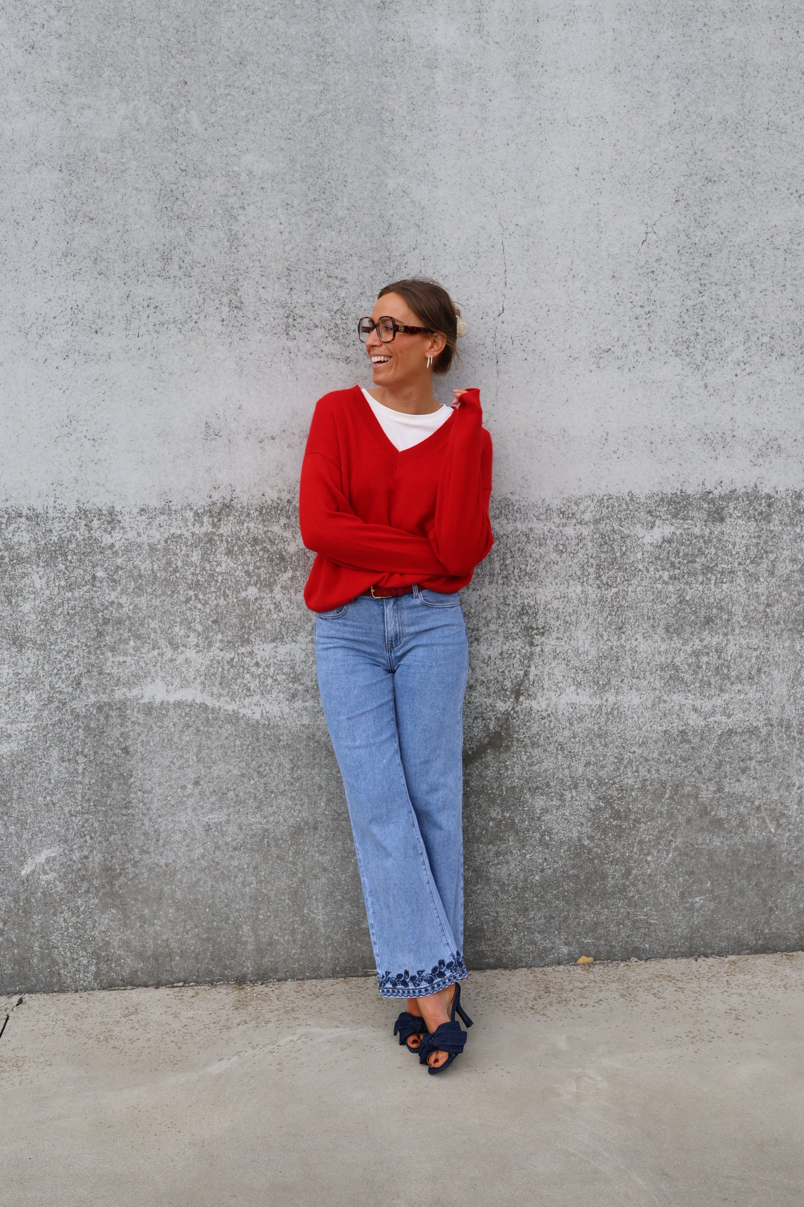 Nona flower detail jeans