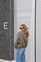 Tess carreaux bomberjasje beige/kaki