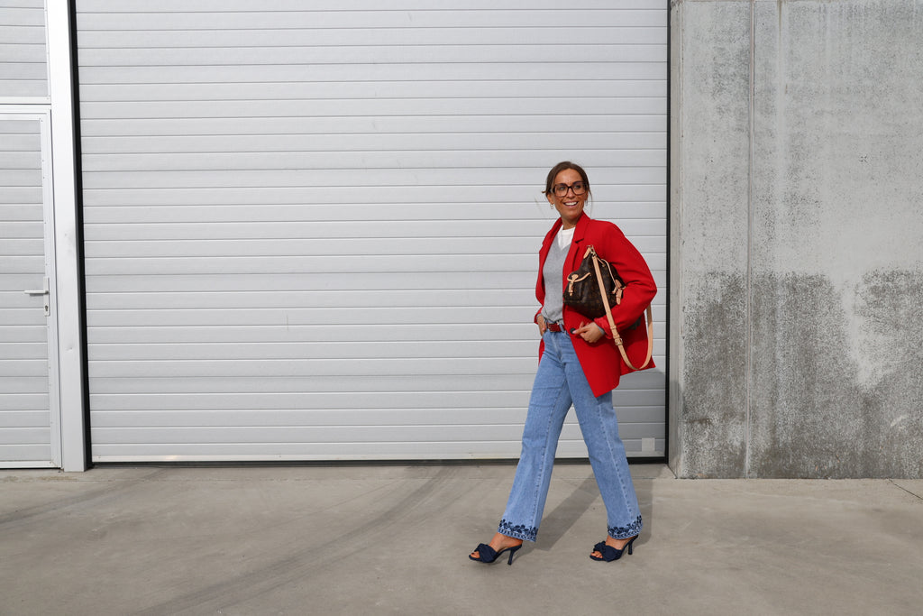 Manon V-neck knit grijs