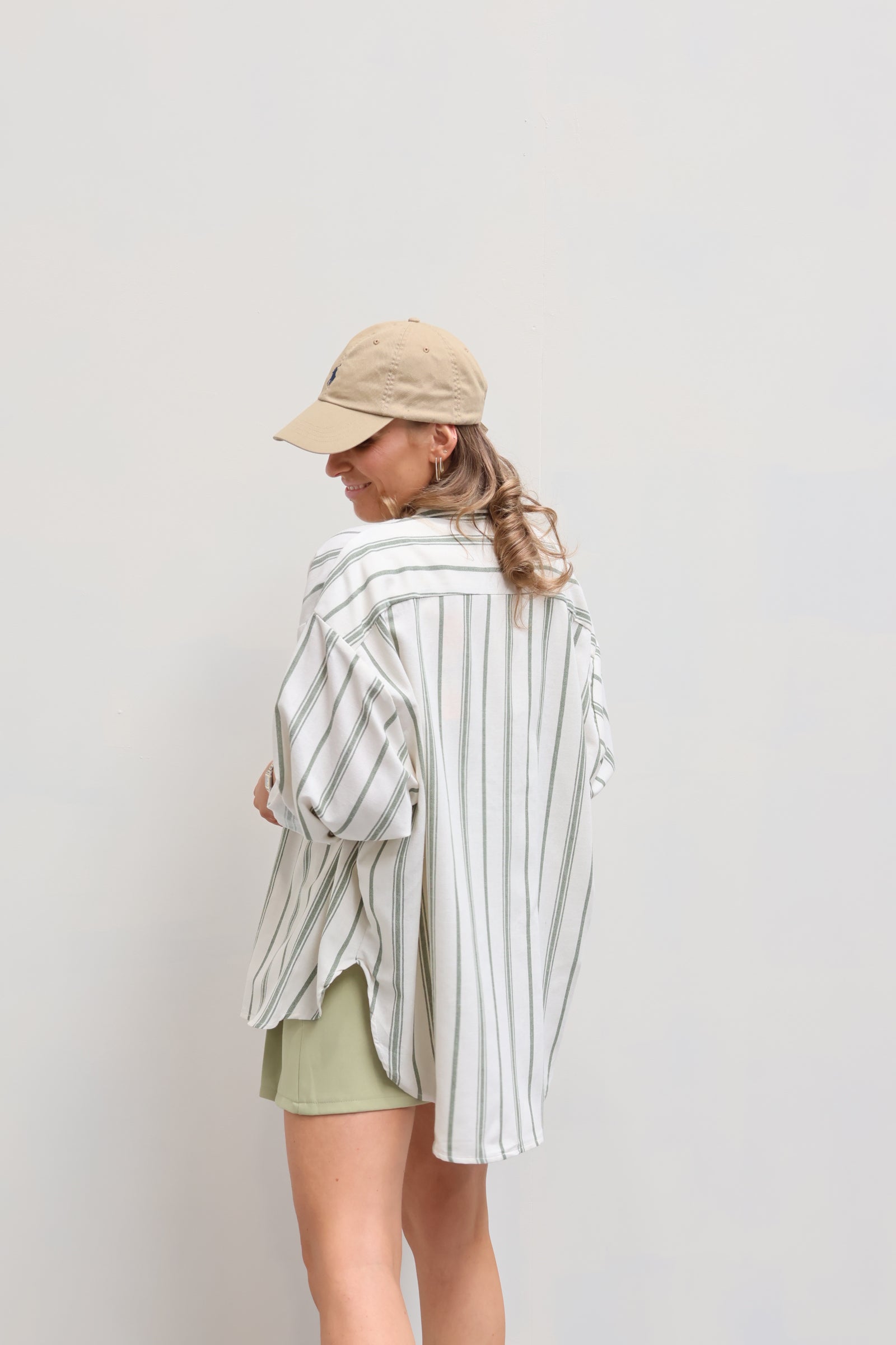 Laure gestreept hemd kaki