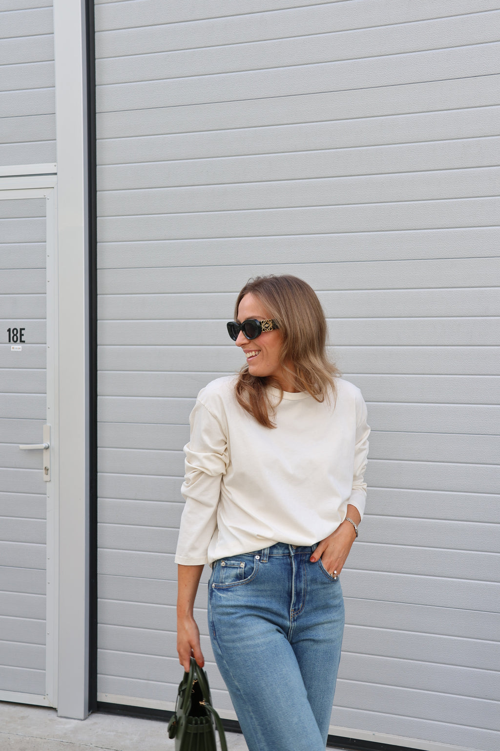 Boxy longsleeve crème
