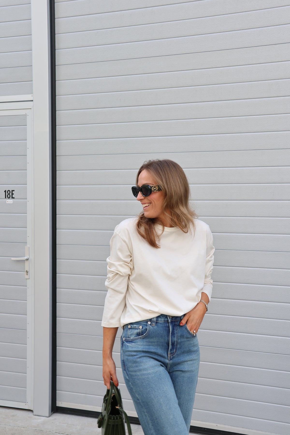 Boxy longsleeve crème