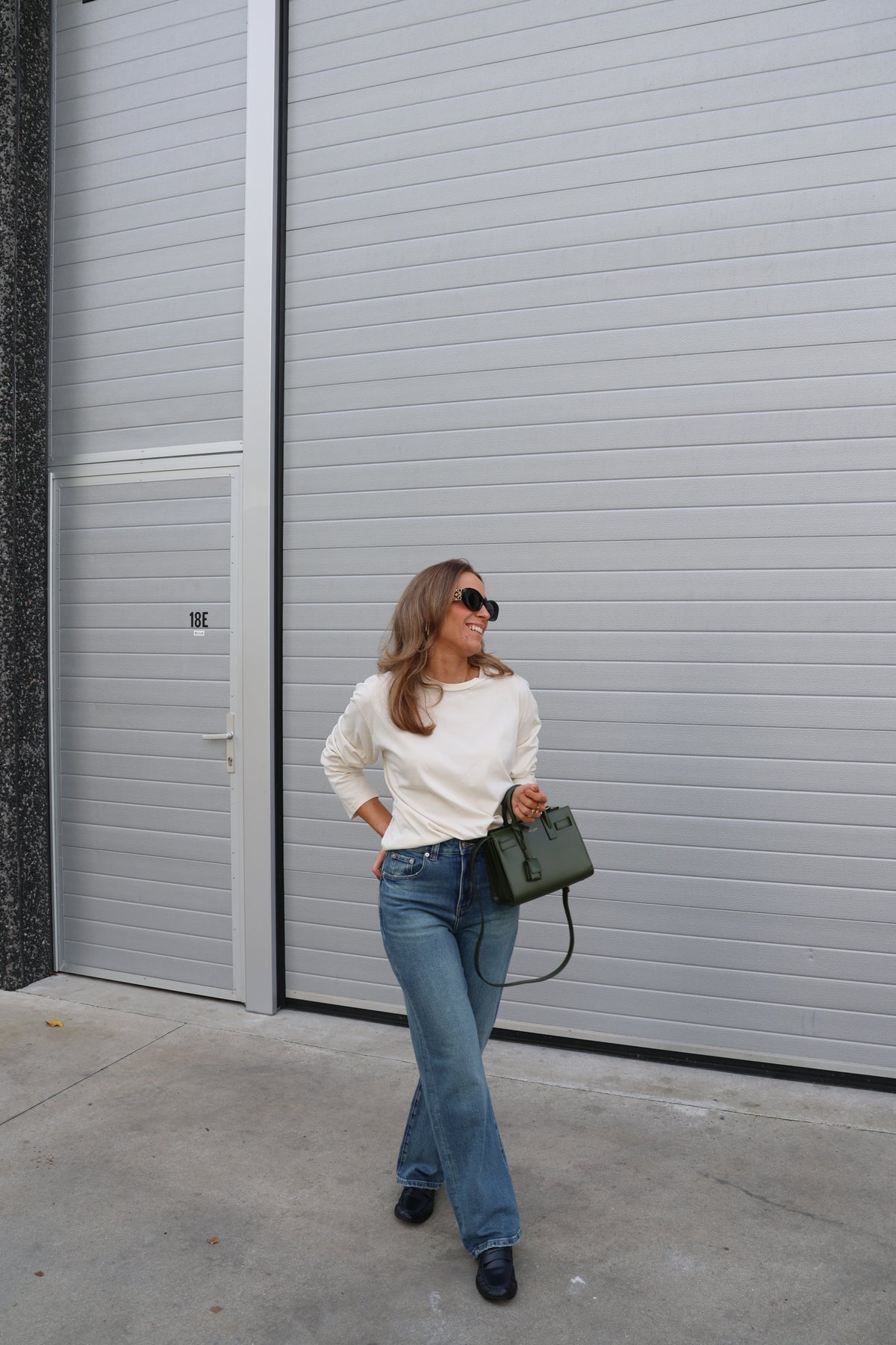 Boxy longsleeve crème