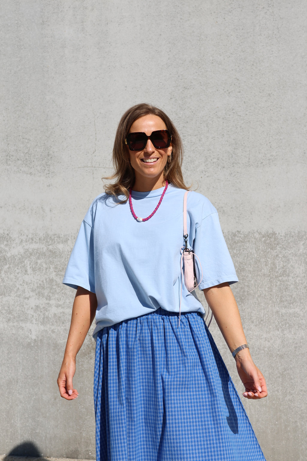 Boxy T-shirt lichtblauw