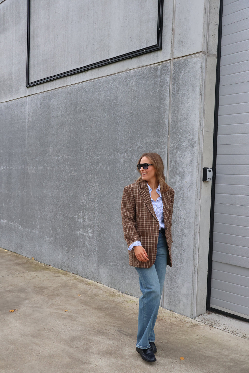 Demi carreaux blazer bruin