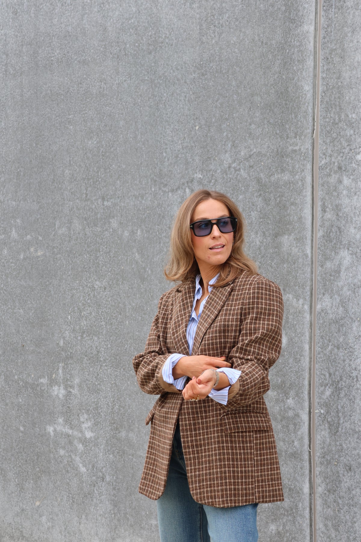 Demi carreaux blazer bruin
